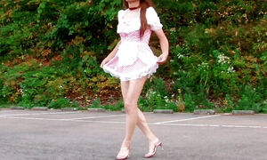 Horny Maid Pai-chan's Striptease at the Car Park