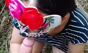 Amateur blowjob of my lover in the park